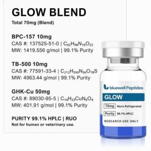 Glow Blend Peptide Complex – BPC-157, TB-500 & GHK-Cu 70mg (Skin Repair & Recovery Formula)