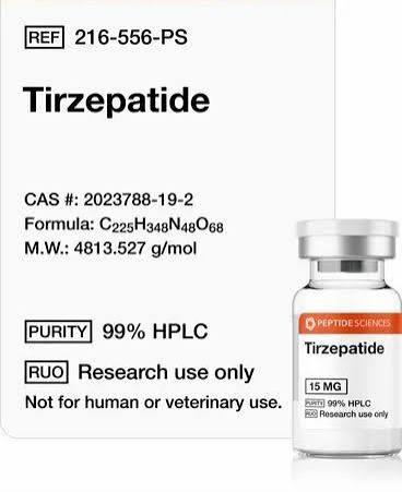 Tirzepatide Peptide 15mg – Metabolic & Weight Management Research Compound (99% HPLC)